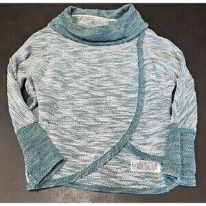 Calvin Klein Performance Cowl Neck Tulip Hem Pullover Sweater Small teal green